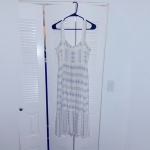 Lauren Lane White and Blue stripe print dress